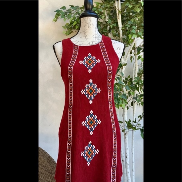 Dresses & Skirts - Vintage Boho Tribal Embroidered Dress Small Medium